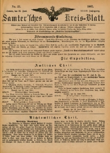 Samtersches Kreis-Blatt = Dziennik Powiatu Szamotulskiego 1887.06.25 Jg.33 Nr51