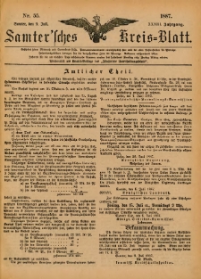 Samtersches Kreis-Blatt = Dziennik Powiatu Szamotulskiego 1887.07.09 Jg.33 Nr55