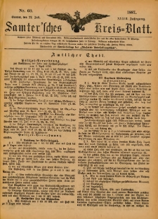 Samtersches Kreis-Blatt = Dziennik Powiatu Szamotulskiego 1887.07.27 Jg.33 Nr60