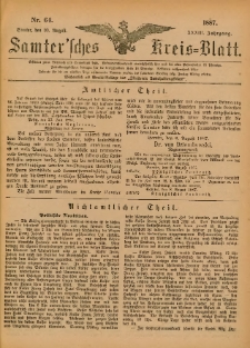 Samtersches Kreis-Blatt = Dziennik Powiatu Szamotulskiego 1887.08.10 Jg.33 Nr64