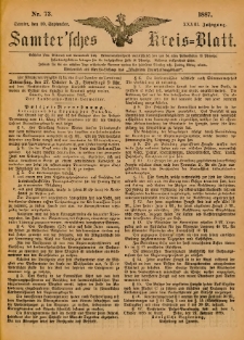 Samtersches Kreis-Blatt = Dziennik Powiatu Szamotulskiego 1887.09.10 Jg.33 Nr73