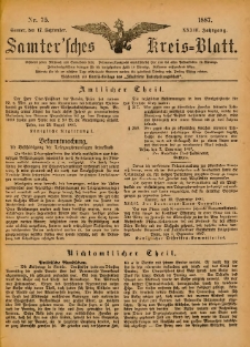 Samtersches Kreis-Blatt = Dziennik Powiatu Szamotulskiego 1887.09.17 Jg.33 Nr75