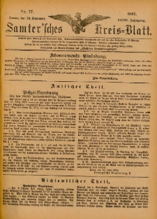 Samtersches Kreis-Blatt = Dziennik Powiatu Szamotulskiego 1887.09.24 Jg.33 Nr77