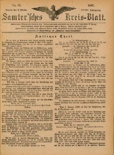 Samtersches Kreis-Blatt = Dziennik Powiatu Szamotulskiego 1887.10.09 Jg.33 Nr81