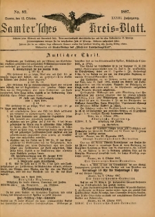 Samtersches Kreis-Blatt = Dziennik Powiatu Szamotulskiego 1887.10.12 Jg.33 Nr82