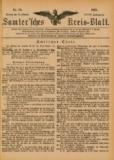 Samtersches Kreis-Blatt = Dziennik Powiatu Szamotulskiego 1887.10.15 Jg.33 Nr83