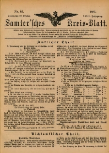 Samtersches Kreis-Blatt = Dziennik Powiatu Szamotulskiego 1887.10.22 Jg.33 Nr85