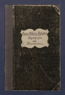 Kaiser Wilhelm Bibliothek Registraturplan und Aktenverzeichnis