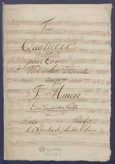 Trois Quatuors concertants pour Cor, Violon, Alto & Violoncelle : El&eacute;ve du c&eacute;lebre Punto : Oeuvre 20.