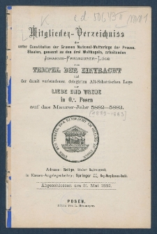 Spis członk&oacute;w loży "Zum Tempel der Eintracht" (Poznań)