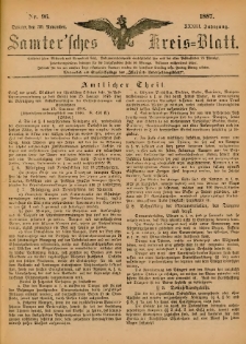 Samtersches Kreis-Blatt = Dziennik Powiatu Szamotulskiego 1887.11.30 Jg.33 Nr96