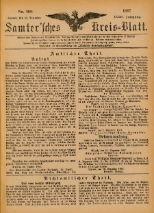 Samtersches Kreis-Blatt = Dziennik Powiatu Szamotulskiego 1887.12.14 Jg.33 Nr100