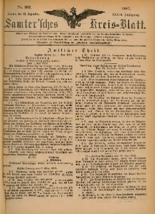 Samtersches Kreis-Blatt = Dziennik Powiatu Szamotulskiego 1887.12.21 Jg.33 Nr102