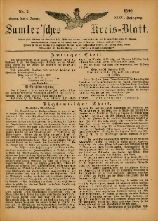 Samtersches Kreis-Blatt = Dziennik Powiatu Szamotulskiego 1890.01.04 Jg.36 Nr2