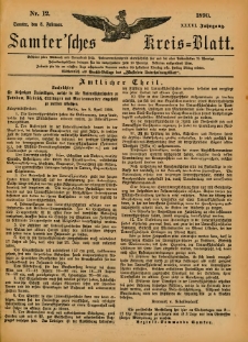 Samtersches Kreis-Blatt = Dziennik Powiatu Szamotulskiego 1890.02.08 Jg.36 Nr12