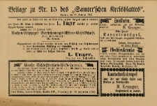 Beilage zu Nr.15 des Samterschen Kreisblatts = Dodatek do Nr.15 dziennika powiatowego Szamotulskiego 1890.02.19 Jg.36