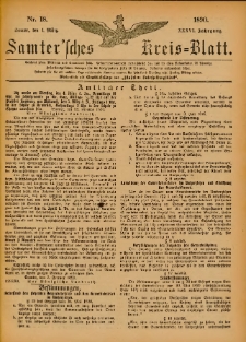 Samtersches Kreis-Blatt = Dziennik Powiatu Szamotulskiego 1890.03.01 Jg.36 Nr18