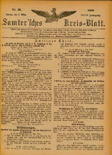 Samtersches Kreis-Blatt = Dziennik Powiatu Szamotulskiego 1890.03.08 Jg.36 Nr20