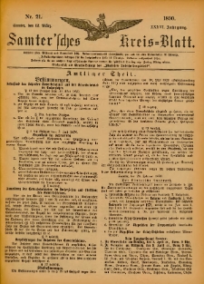 Samtersches Kreis-Blatt = Dziennik Powiatu Szamotulskiego 1890.03.12 Jg.36 Nr21