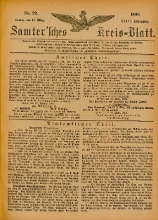 Samtersches Kreis-Blatt = Dziennik Powiatu Szamotulskiego 1890.03.15 Jg.36 Nr22