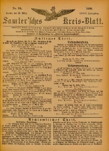 Samtersches Kreis-Blatt = Dziennik Powiatu Szamotulskiego 1890.03.22 Jg.36 Nr24