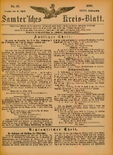 Samtersches Kreis-Blatt = Dziennik Powiatu Szamotulskiego 1890.04.16 Jg.36 Nr31