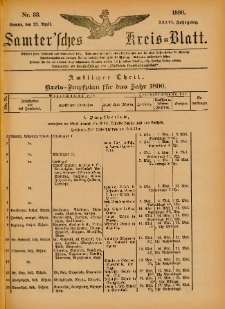 Samtersches Kreis-Blatt = Dziennik Powiatu Szamotulskiego 1890.04.23 Jg.36 Nr33