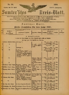Samtersches Kreis-Blatt = Dziennik Powiatu Szamotulskiego 1890.04.26 Jg.36 Nr34