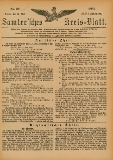 Samtersches Kreis-Blatt = Dziennik Powiatu Szamotulskiego 1890.05.14 Jg.36 Nr39