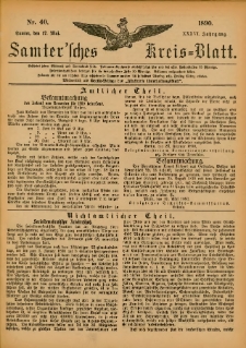 Samtersches Kreis-Blatt = Dziennik Powiatu Szamotulskiego 1890.05.17 Jg.36 Nr40