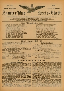 Samtersches Kreis-Blatt = Dziennik Powiatu Szamotulskiego 1890.05.24 Jg.36 Nr42
