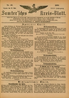 Samtersches Kreis-Blatt = Dziennik Powiatu Szamotulskiego 1890.05.28 Jg.36 Nr43