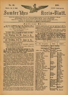 Samtersches Kreis-Blatt = Dziennik Powiatu Szamotulskiego 1890.06.04 Jg.36 Nr45