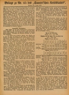 Beilage zu Nr.45 des Samterschen Kreisblatts = Dodatek do Nr.45 dziennika powiatowego Szamotulskiego 1890.06.04 Jg.36