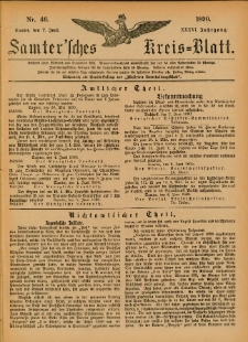 Samtersches Kreis-Blatt = Dziennik Powiatu Szamotulskiego 1890.06.07 Jg.36 Nr46