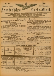 Samtersches Kreis-Blatt = Dziennik Powiatu Szamotulskiego 1890.06.11 Jg.36 Nr47