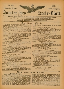 Samtersches Kreis-Blatt = Dziennik Powiatu Szamotulskiego 1890.06.18 Jg.36 Nr49