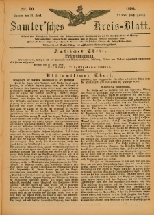 Samtersches Kreis-Blatt = Dziennik Powiatu Szamotulskiego 1890.06.21 Jg.36 Nr50