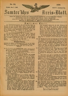 Samtersches Kreis-Blatt = Dziennik Powiatu Szamotulskiego 1890.07.05 Jg.36 Nr54