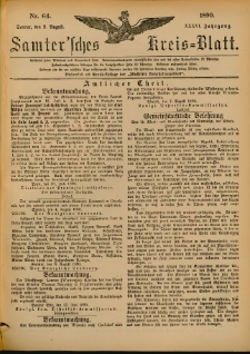 Samtersches Kreis-Blatt = Dziennik Powiatu Szamotulskiego 1890.08.09 Jg.36 Nr64