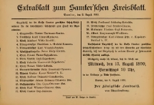 Extrablatt zum Samterschen Kreisblatt 1890.08.09