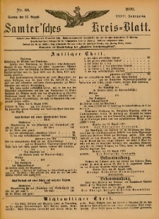 Samtersches Kreis-Blatt = Dziennik Powiatu Szamotulskiego 1890.08.23 Jg.36 Nr68