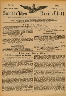 Samtersches Kreis-Blatt = Dziennik Powiatu Szamotulskiego 1890.08.30 Jg.36 Nr70