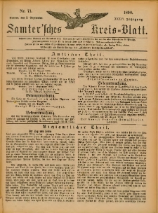 Samtersches Kreis-Blatt = Dziennik Powiatu Szamotulskiego 1890.09.03 Jg.36 Nr71