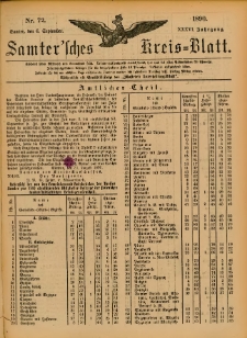 Samtersches Kreis-Blatt = Dziennik Powiatu Szamotulskiego 1890.09.06 Jg.36 Nr72