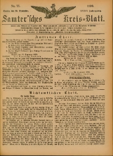 Samtersches Kreis-Blatt = Dziennik Powiatu Szamotulskiego 1890.09.24 Jg.36 Nr77