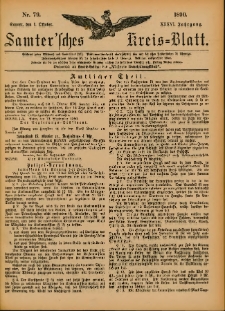 Samtersches Kreis-Blatt = Dziennik Powiatu Szamotulskiego 1890.10.01 Jg.36 Nr79