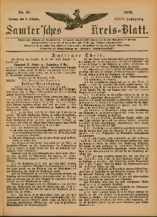 Samtersches Kreis-Blatt = Dziennik Powiatu Szamotulskiego 1890.10.08 Jg.36 Nr81