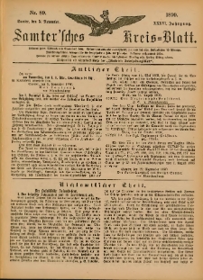 Samtersches Kreis-Blatt = Dziennik Powiatu Szamotulskiego 1890.11.05 Jg.36 Nr89