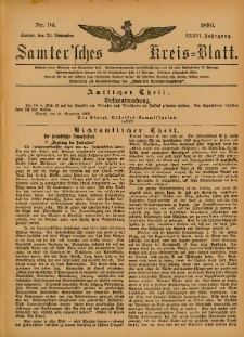 Samtersches Kreis-Blatt = Dziennik Powiatu Szamotulskiego 1890.11.22 Jg.36 Nr94